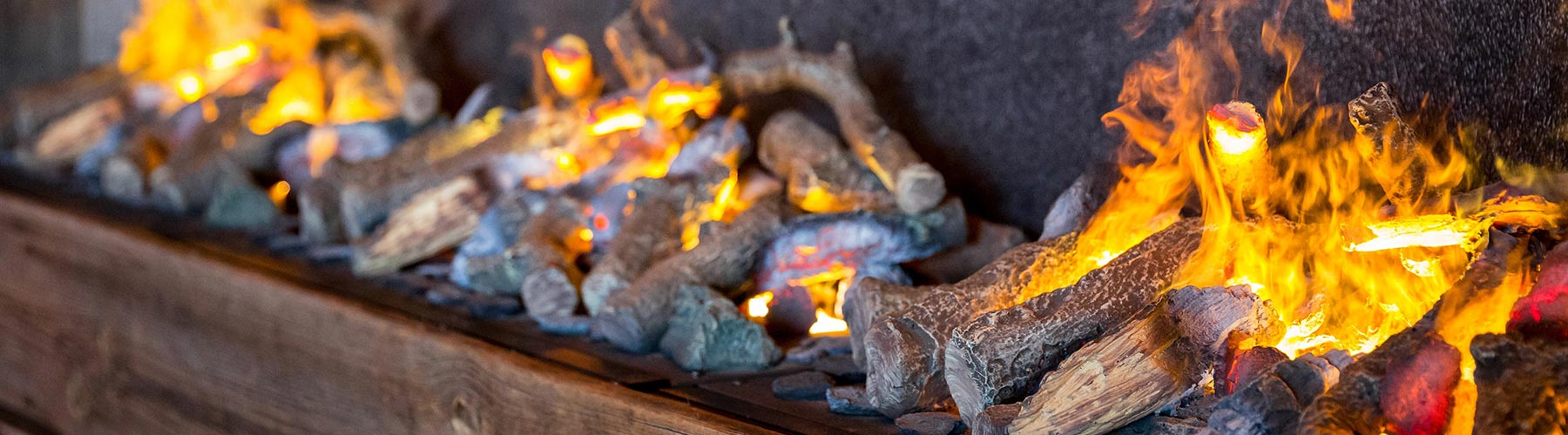 Closeup shot of an electric fireplace